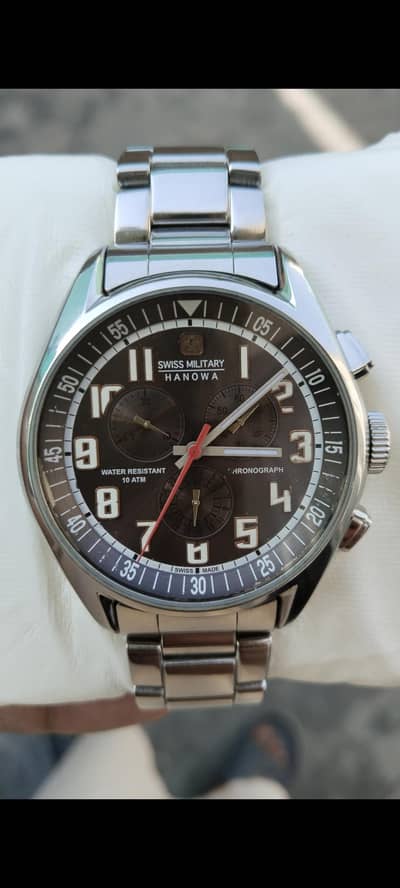 swiss military hanova chronograph watch