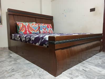 Bedroom set (Bed with Mattress, Side tables,Wardrobe, Dressing)