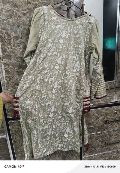 beech tree paste print lawn shirt