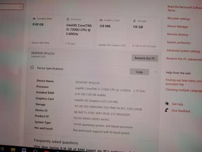 Dell latitude 5285 2 in 1 touchscreen 360 display.