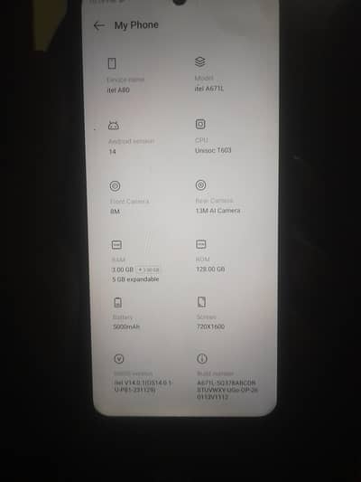 itel A80 new condition