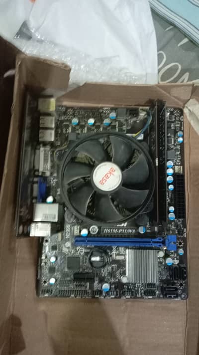 i7 3770k with MSI H61 motherboard, 8gb ddr3 ram & 500 watts PSU
