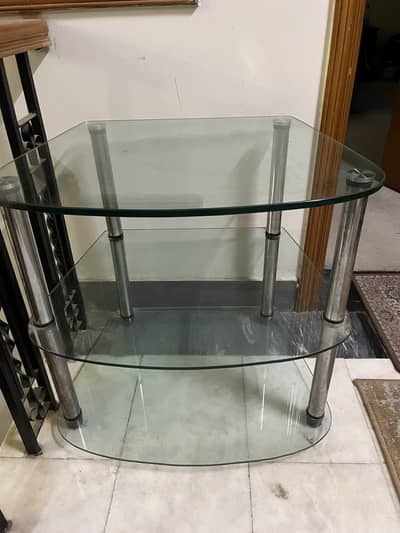 Glass tv rack