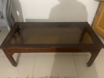 glass top center table