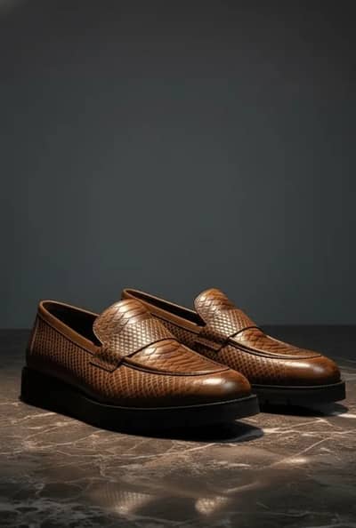 Snake Printed Hand Made Shoes