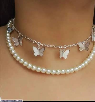 Elegant Silver Butterfly Choker Necklace for Women -Cash on Delivery