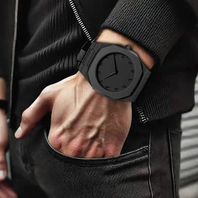 Arabic Aura Full Black Luxury Waterproof Wrist Watch