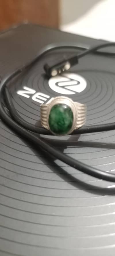 Silver Green Zamurd (Emerald) Ring