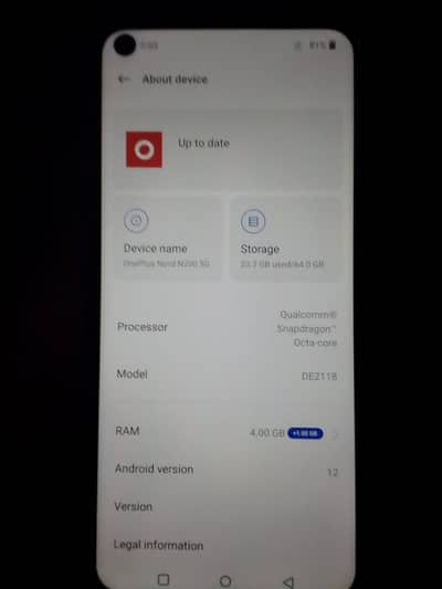 Urgent Sale Exchange Oneplus Nord N200 4gb 64gb