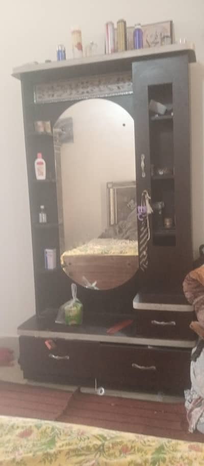 bed with mattress and dressing sale good condition