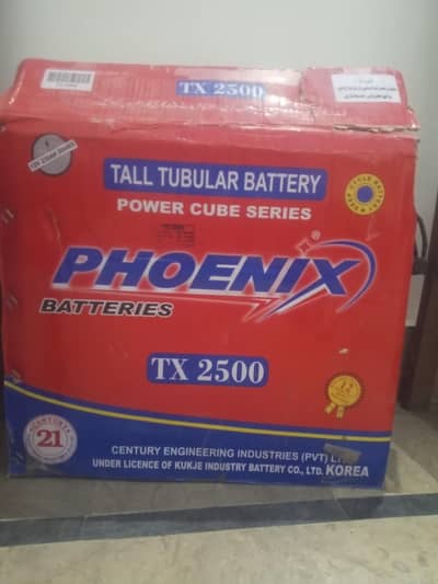 Tx 2500 phoenix tall tubular batterry unused