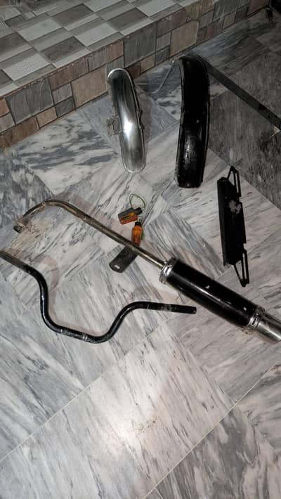 cd 70 parts pak china exuast chain cover 2 mudguards 2indicator handle