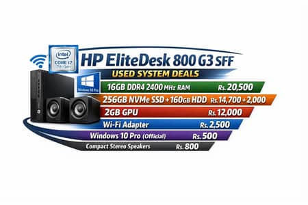 Elitedesk 800 g3 sff i7 7gen,16gb ram,256gb ssd,wifi,2gb gpu