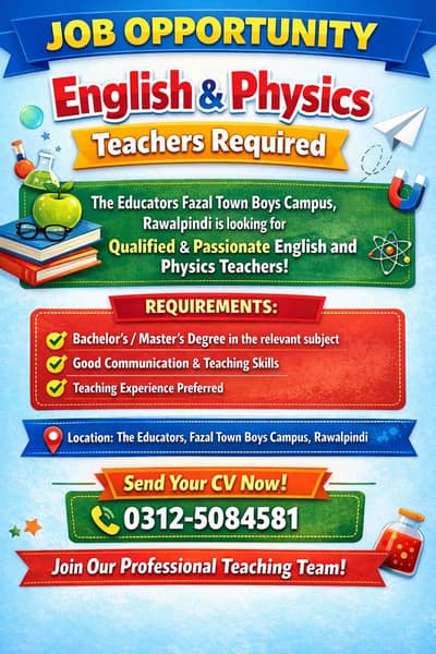 junior and senior classes teachers required