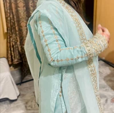 sky blue wedding dress