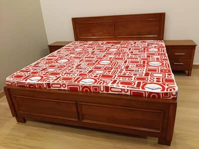 double bed  wooden