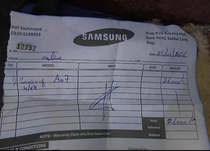 Samsung A07 4 64 for sale 25/01/2026 ko buy kai hai