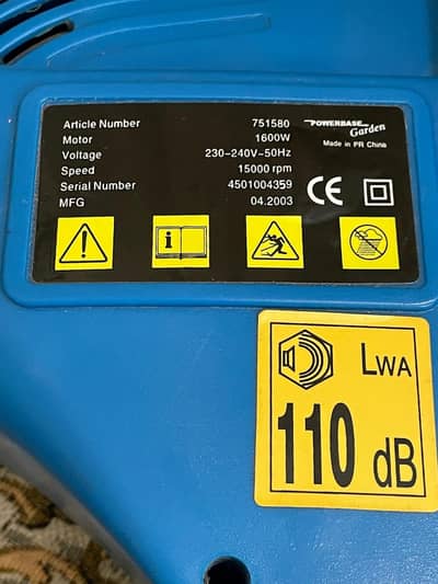 Powerbase  Electric Power 2 in Garden Grass leaves Vacuum/ Blower