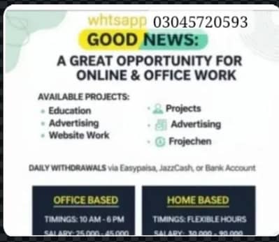Online home based work