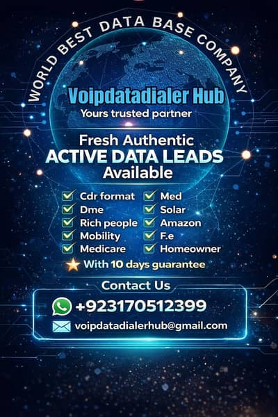 Fresh Active Data Leads,Voip Dialer routes ivr  available.