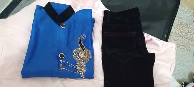 Gents sherwani suit with Velvet pant