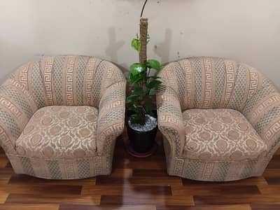 Sofa Set 7 Seater - Molty Foam | Excellent Condition | Wooden Frame