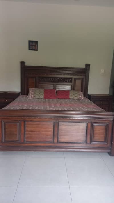 Double bed with side tables and dressing table with Spring mattress