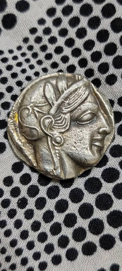 Ancient Head of Athena Indo Greek Attica Dynasty Old Coin, Rare Coin,
