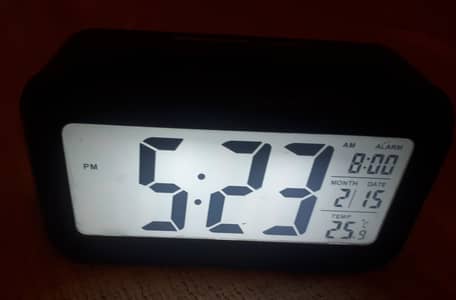 Digital Clock with Alarm, Day, Date, Month, Temprature, Auto Light