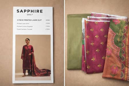 SHPPHIRE DAILY 3 PICS PRINTED LAWN SUIT