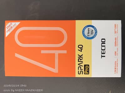 Tecno spark 40pro 16/256 PTA approved