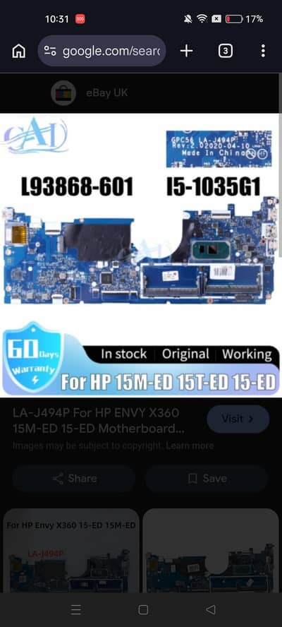 HP Envy x360 15-ED (LA-J494P) motherboard,