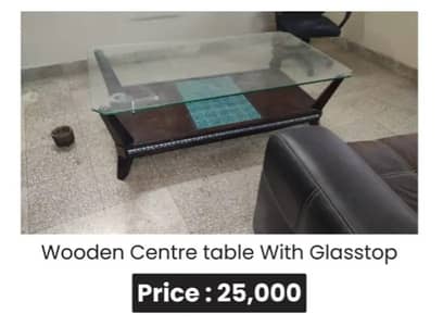 Table | Wooden Table9(Glass Top) | Centre Table For Sale