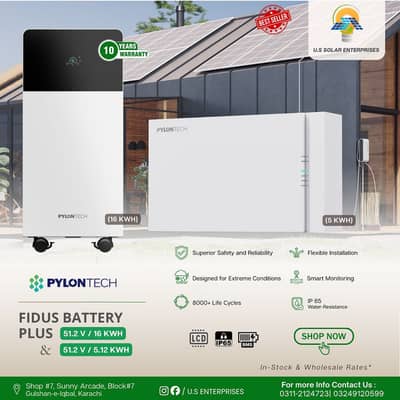 Pylontech 51.2V 16kWh Solar Lithium Battery With 10 Years Warranty