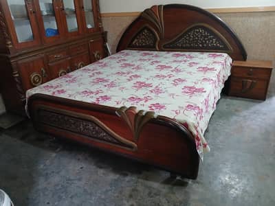 Bed with mattress  and side table complete set