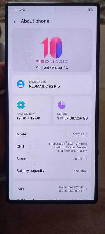 nubia redmagic 9s pro 12+12 /256