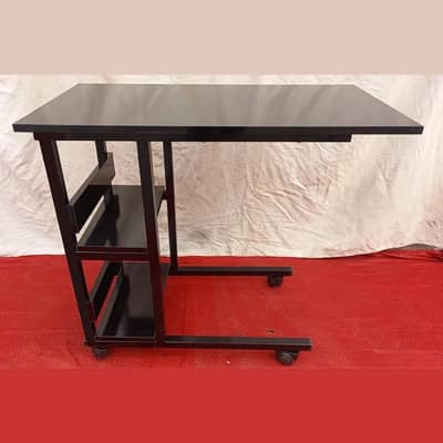 Portable Laptop Table with Storage Shelves For Bedroom Study