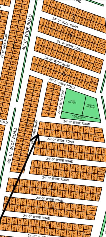 L-1701 Luxury Corner Westopen Plot Gold Block