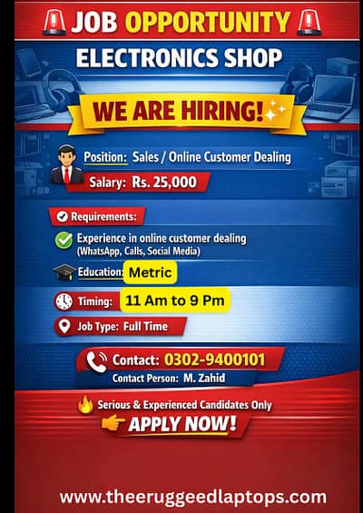 Need a person who who deal online customers of Electronics