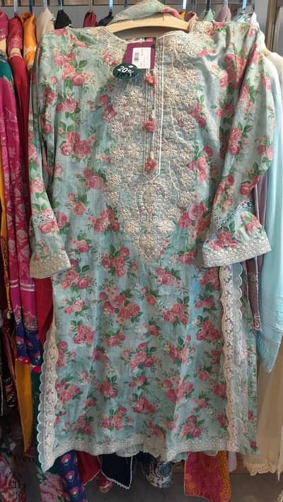 j. 3pc fully embridered dress