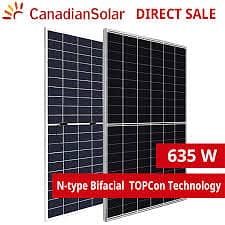Canadian Solar panel N-type 585W bifacial top con /610/620/630 A Grad