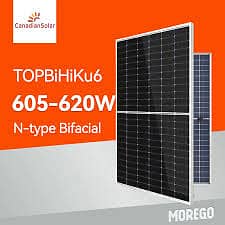 Canadian Solar panel N-type 585W bifacial top con /610/620/630 A Grad