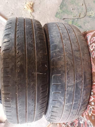 Two used tyre