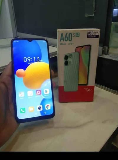 itel a60s. 4/128 with box no open repair call or Whatsapp 03074937491
