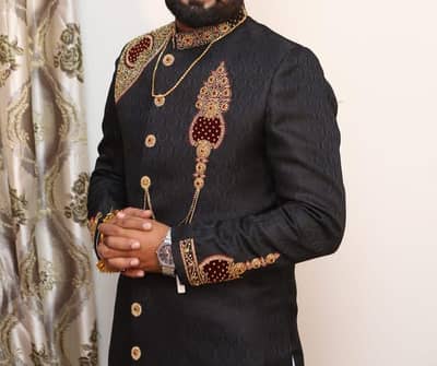 elegant groom sherwani with khussa shoes and kulla elegant weddinglook