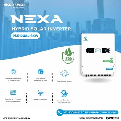 NEXA PSE-DUAL-8KW – HYBRID SOLAR INVERTER