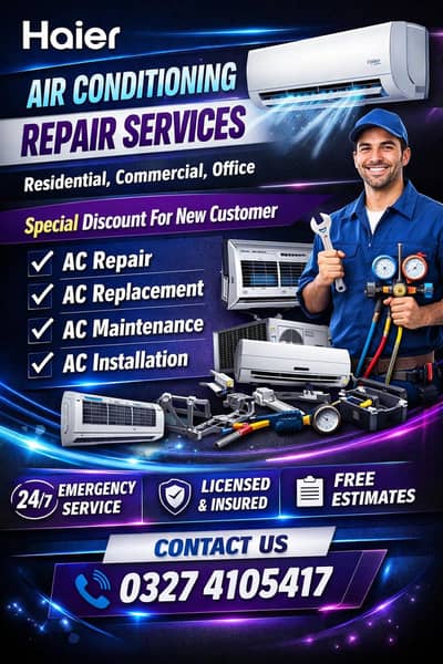 Haier AC Repair & Installation Services & gas Refilling best service