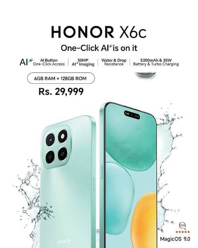 Honor x6c 6-128 big bettry fast charging and 120hz rf rate
