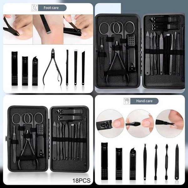 18 PCs Black Nail Kit Box (Premium Quality)