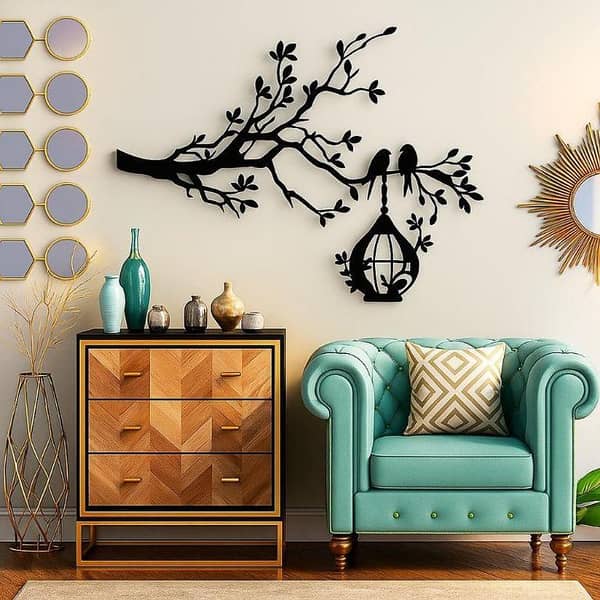 3D Tree With Birds on Nest Wooden Wall Art
